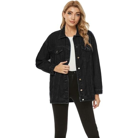 Jackets & Coats Womens Oversized Denim Jacket Black Poshmark